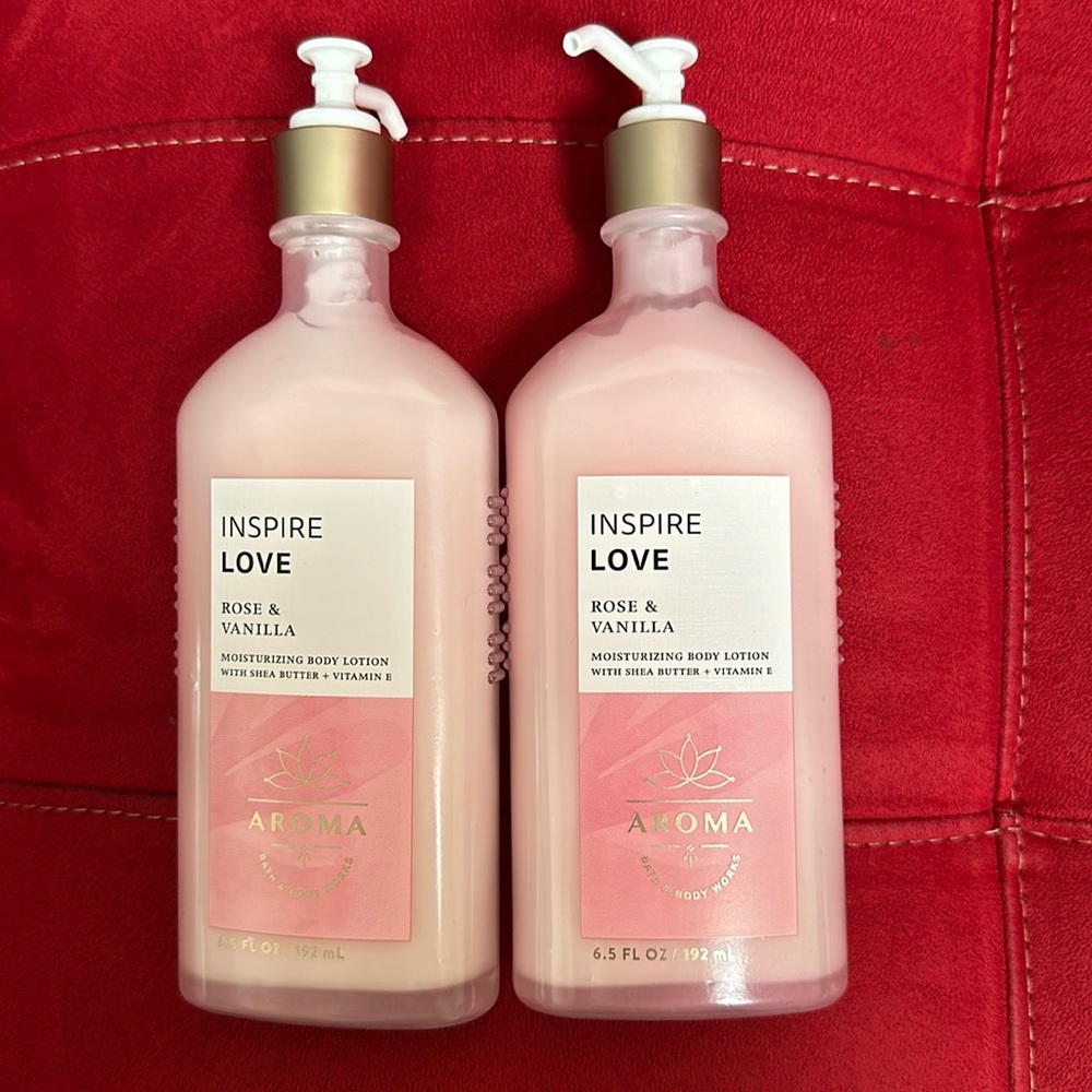 BBW aromatherapy 2pc set ROSE & Vanilla body lotion